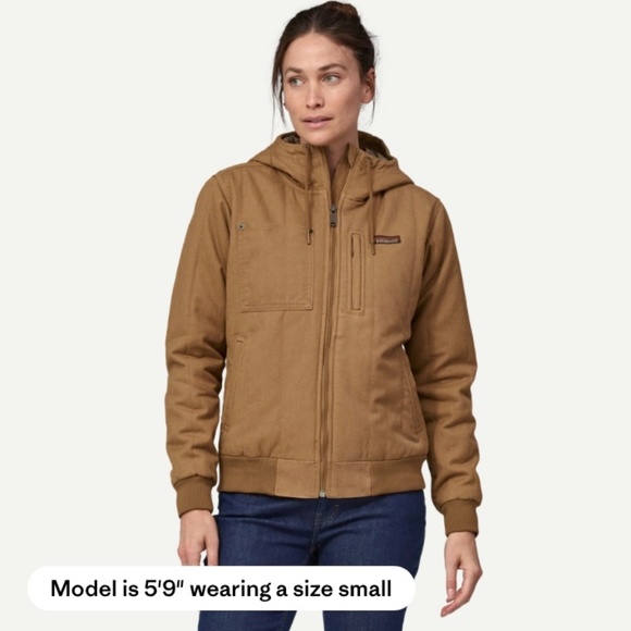 Patagonia Women's All Seasons Bomber Hoody Work Jacket Small S Coriander Brown - Picture 2 of 10